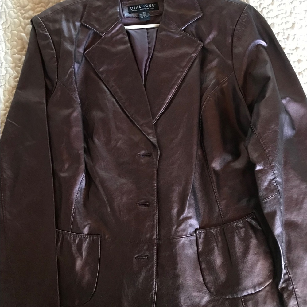 Purple leather jacket
